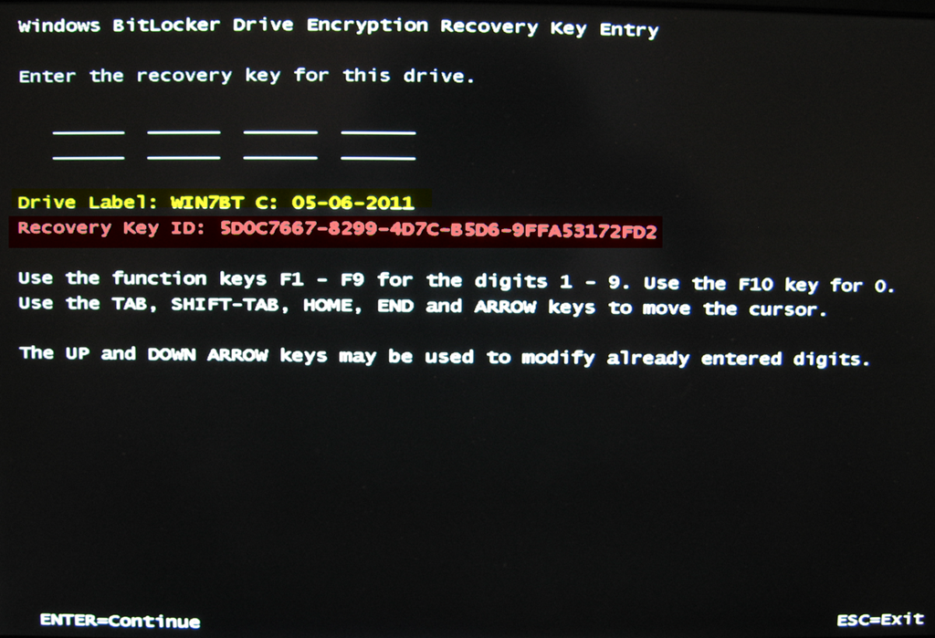 Clave recuperacion bitlocker